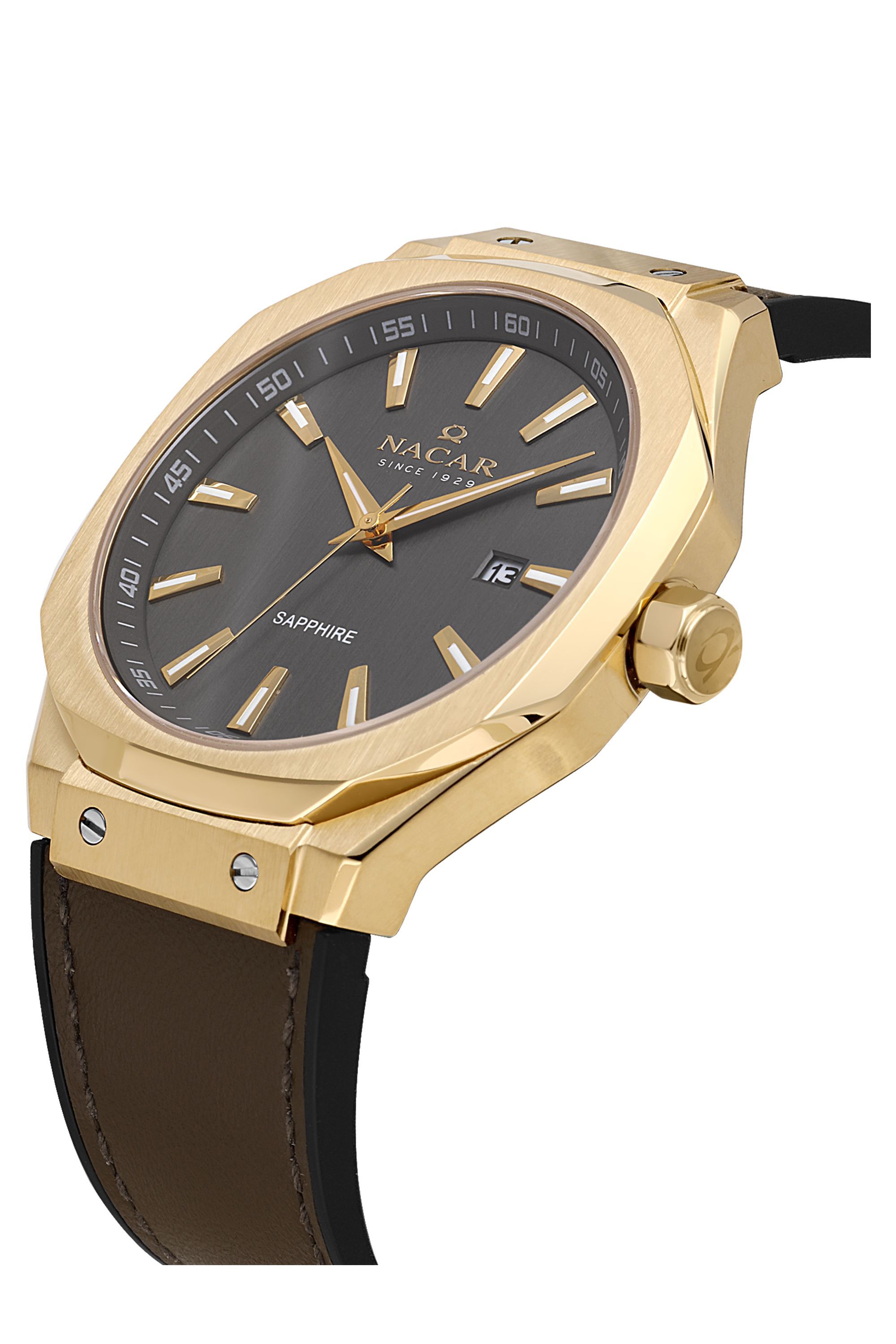 GRİ HAKİKİ DERİ ERKEK KOL SAATİ