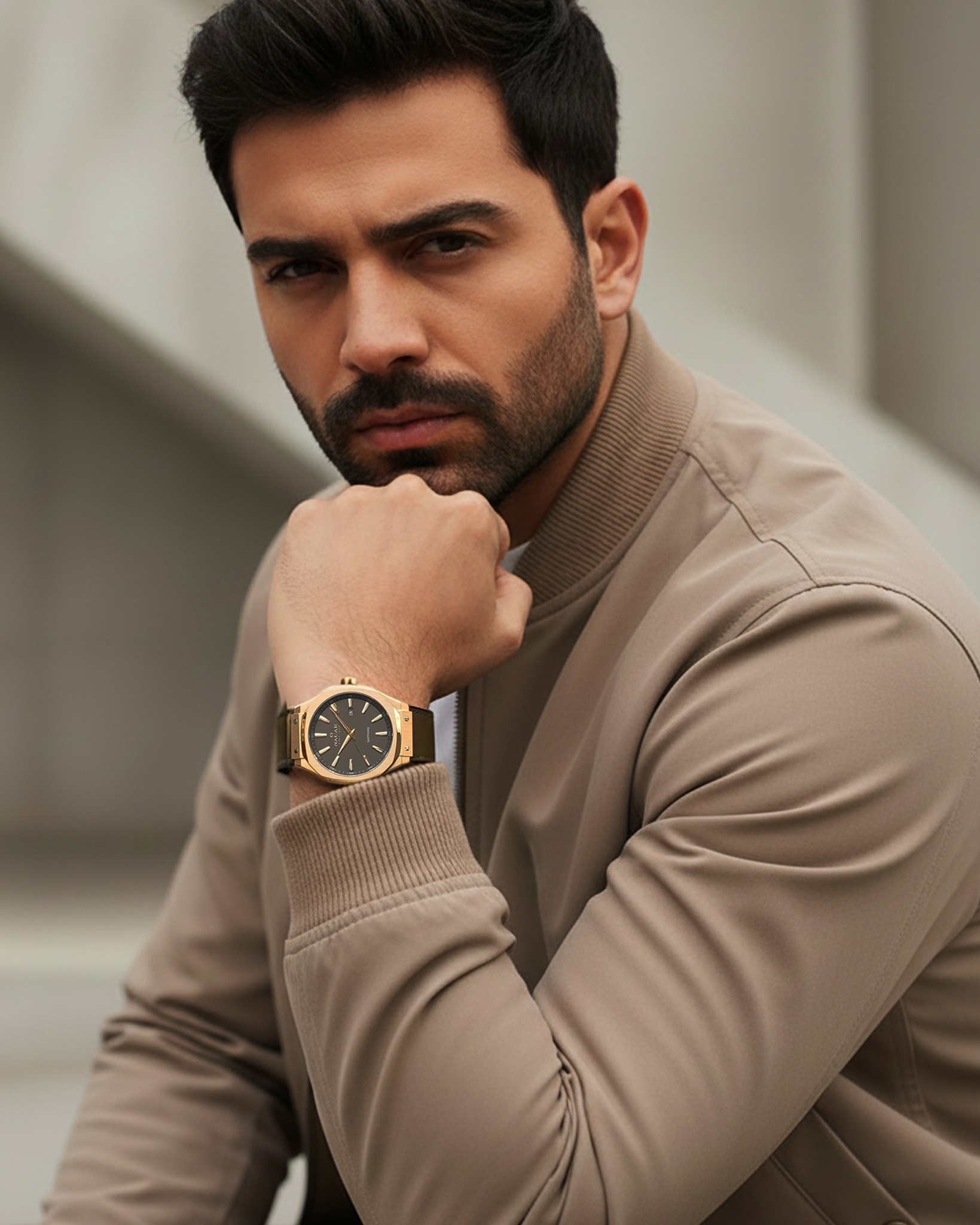 GRİ HAKİKİ DERİ ERKEK KOL SAATİ - Instagram