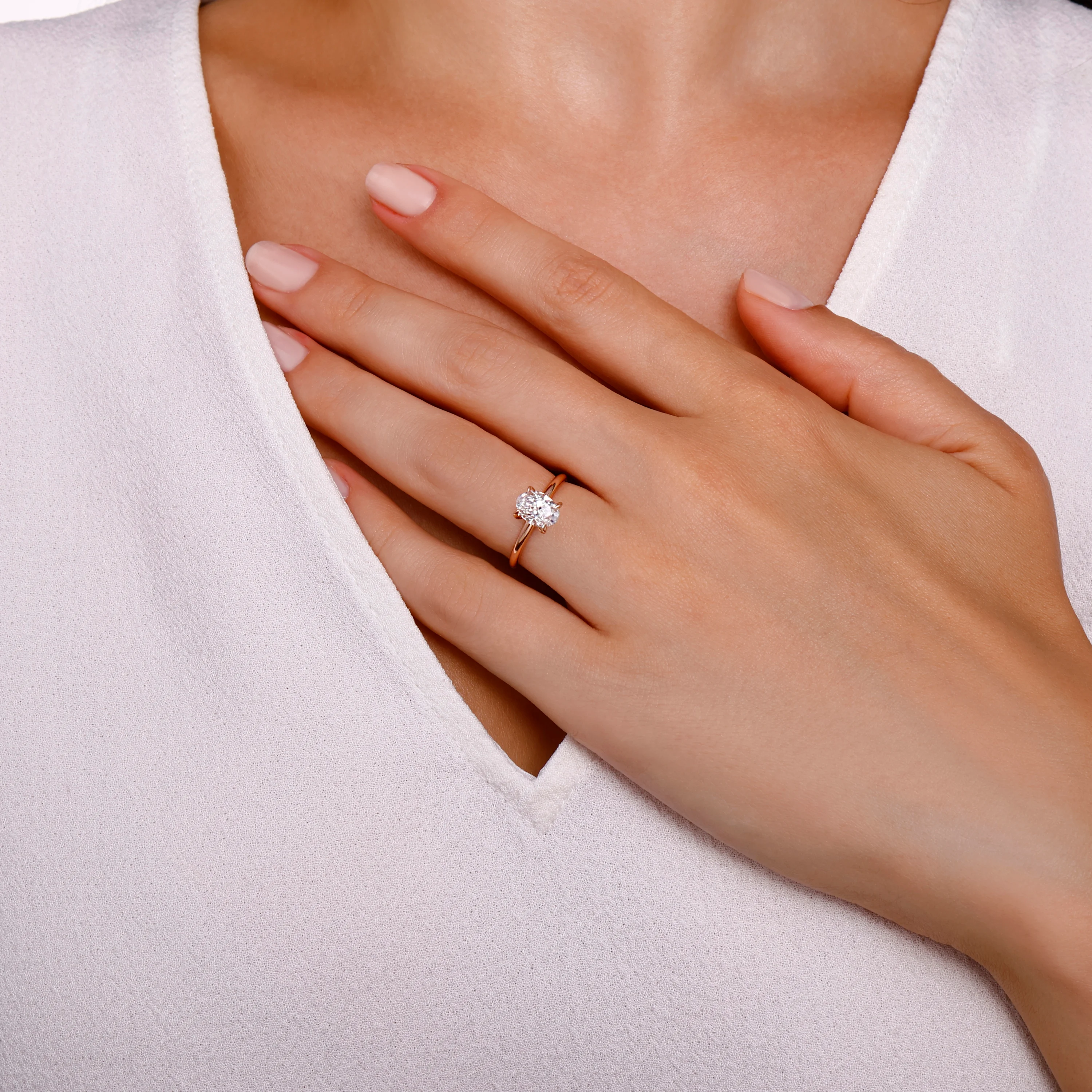 0,71 Karat Online Özel Oval Pırlanta Tektaş Yüzük