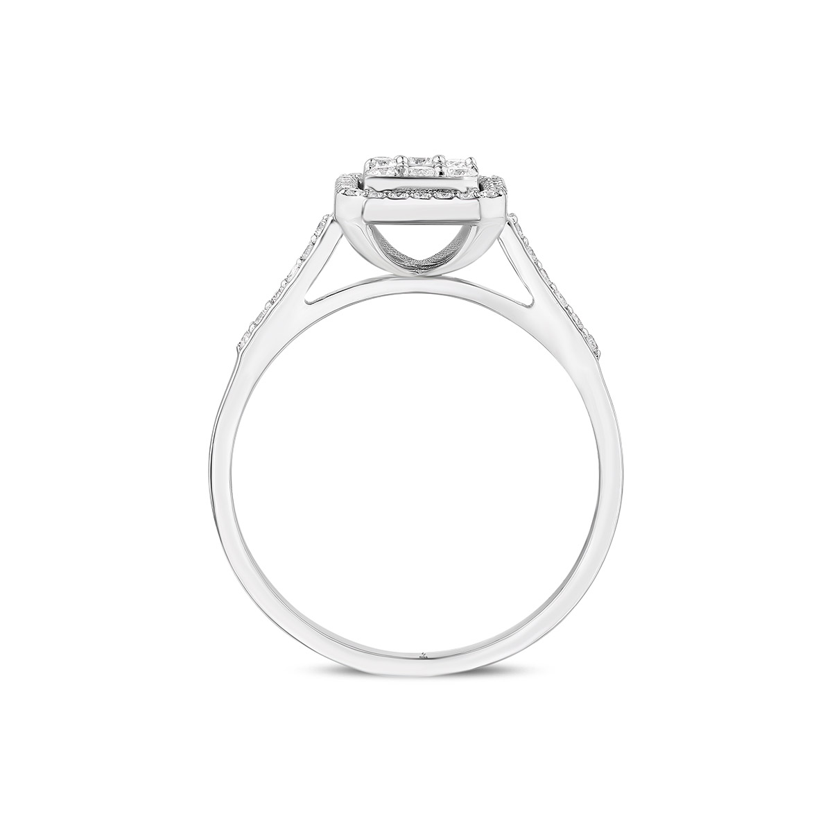 0,30 Karat Kolları Taşlı Pırlantalı Yüzük